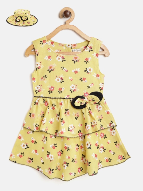 Bella Moda Girls Mustard Yellow & Red Floral Print Layered A-Line Dress with Bucket Hat
Bella Moda Girls Mustard Yellow & Red Floral Print Layered A-Line Dress with Bucket Hat