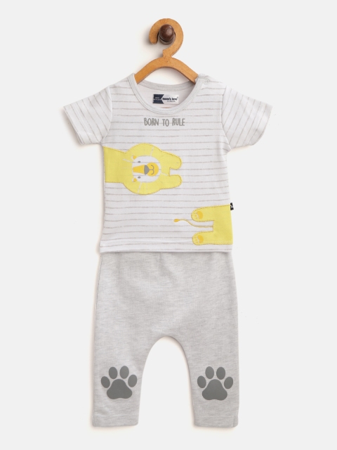 Moms Love Infant Boys Pure Cotton Off-White & Grey Melange Striped T-shirt with Pyjamas
Moms Love Infant Boys Pure Cotton Off-White & Grey Melange Striped T-shirt with Pyjamas