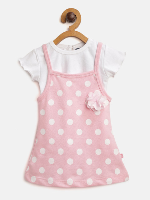 Moms Love Infant Girls Pink & White Polka Dots Print Pure Cotton A-Line Dress with Top
Moms Love Infant Girls Pink & White Polka Dots Print Pure Cotton A-Line Dress with Top