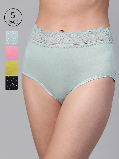 Marks & Spencer Women Pack of 5 Lace Detail High-Rise Hipster Briefs T614024XBLUE MIX, Green
Marks & Spencer Women Pack of 5 Lace Detail High-Rise Hipster Briefs T614024XBLUE MIX, Green