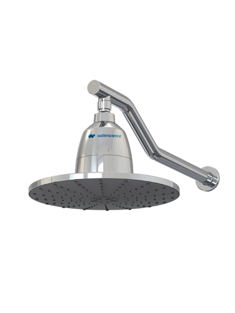 WaterScience Rain Shower with Standard Cartridge for Chlorine Water With Shower Arm, Silver