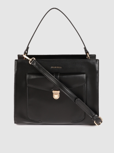 Allen Solly Black Solid Handheld Bag