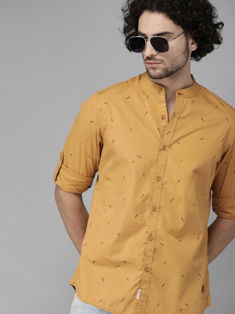 The Roadster Lifestyle Co Men Mustard Yellow & Black Regular Fit Conversational Printed Casual Shirt
The Roadster Lifestyle Co Men Mustard Yellow & Black Regular Fit Conversational Printed Casual Shirt