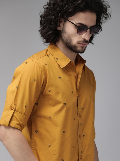 The Roadster Lifestyle Co Men Mustard Yellow & Black Regular Fit Printed Pure Cotton Casual Shirt
The Roadster Lifestyle Co Men Mustard Yellow & Black Regular Fit Printed Pure Cotton Casual Shirt