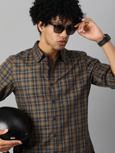 The Roadster Lifestyle Co Men Green & Navy Blue Tartan Checked Pure Cotton Casual Shirt
The Roadster Lifestyle Co Men Green & Navy Blue Tartan Checked Pure Cotton Casual Shirt