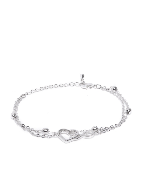 Carlton London Women Silver-Toned Rhodium-Plated CZ Studded Heart Shaped Charm Bracelet
Carlton London Women Silver-Toned Rhodium-Plated CZ Studded Heart Shaped Charm Bracelet