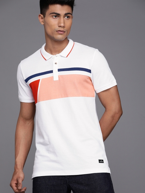 WROGN Men White Peach-Coloured Colourblocked Slim Fit Polo Collar Pure Cotton T-shirt
WROGN Men White Peach-Coloured Colourblocked Slim Fit Polo Collar Pure Cotton T-shirt