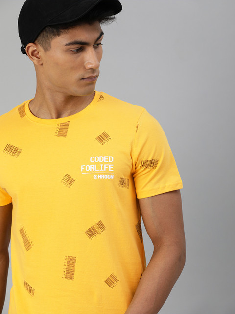 WROGN Men Yellow Brown Brand Logo Print Pure Cotton Slim Fit Round Neck Pure Cotton T-shirt
WROGN Men Yellow Brown Brand Logo Print Pure Cotton Slim Fit Round Neck Pure Cotton T-shirt