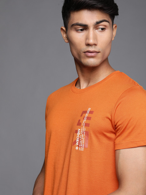 WROGN Men Rust Orange Brand Logo Printed Slim Fit T-shirt
WROGN Men Rust Orange Brand Logo Printed Slim Fit T-shirt