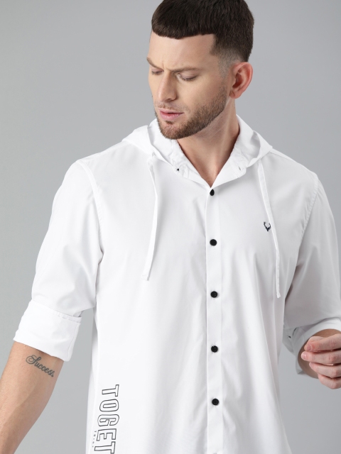 Allen Solly Tribe Men White Custom Fit Solid Hooded Casual Shirt with Printed Detail
Allen Solly Tribe Men White Custom Fit Solid Hooded Casual Shirt with Printed Detail