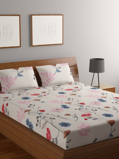 Bromwick Off-White & Blue Floral 180 TC Polycotton 1 Queen Bedsheet with 2 Pillow Covers
Bromwick Off-White & Blue Floral 180 TC Polycotton 1 Queen Bedsheet with 2 Pillow Covers