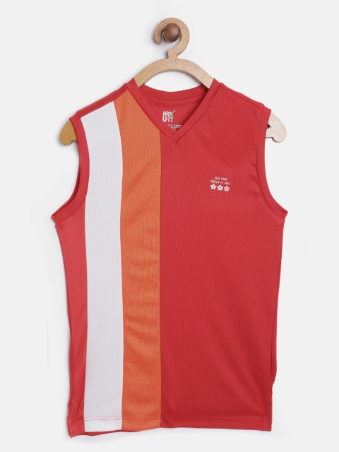 HRX By Hrithik Roshan U-17 Boys High Risk Red Colourblock Rapid-Dry Basketball Tshirt
HRX By Hrithik Roshan U-17 Boys High Risk Red Colourblock Rapid-Dry Basketball Tshirt