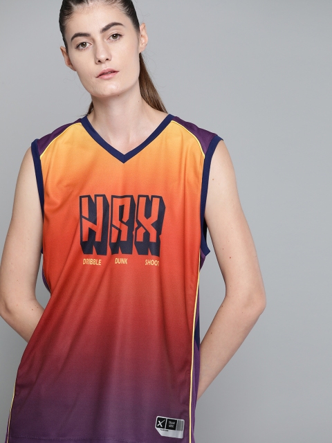HRX By Hrithik Roshan Women Medieval Blue & Amarnath Purple Colourblock Basketball Tshirt, Orange
HRX By Hrithik Roshan Women Medieval Blue & Amarnath Purple Colourblock Basketball Tshirt, Orange