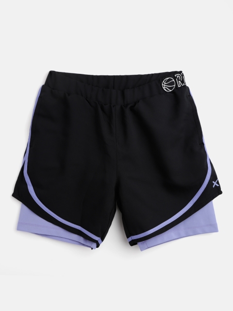 HRX By Hrithik Roshan Girls Jet Black & Jacaranda Antimicrobial Rapid-Dry Active Shorts
HRX By Hrithik Roshan Girls Jet Black & Jacaranda Antimicrobial Rapid-Dry Active Shorts
