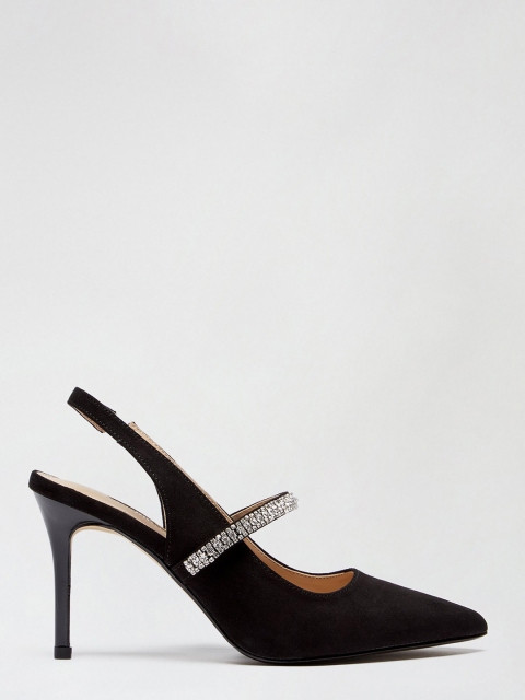 DOROTHY PERKINS Women Black & Silver-Toned Solid Pumps with Studded Detail
DOROTHY PERKINS Women Black & Silver-Toned Solid Pumps with Studded Detail