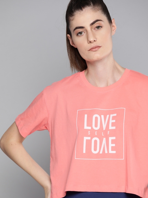 HRX By Hrithik Roshan Women Shell Pink Typographic Organic Cotton Antimicrobial Yoga Tshirt, Peach
HRX By Hrithik Roshan Women Shell Pink Typographic Organic Cotton Antimicrobial Yoga Tshirt, Peach