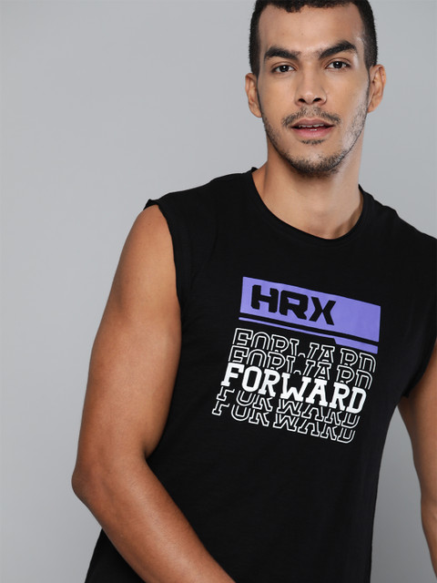 HRX by Hrithik Roshan Men Black & Blue Organic Cotton Bio-Wash Lifestyle T-shirt
HRX by Hrithik Roshan Men Black & Blue Organic Cotton Bio-Wash Lifestyle T-shirt