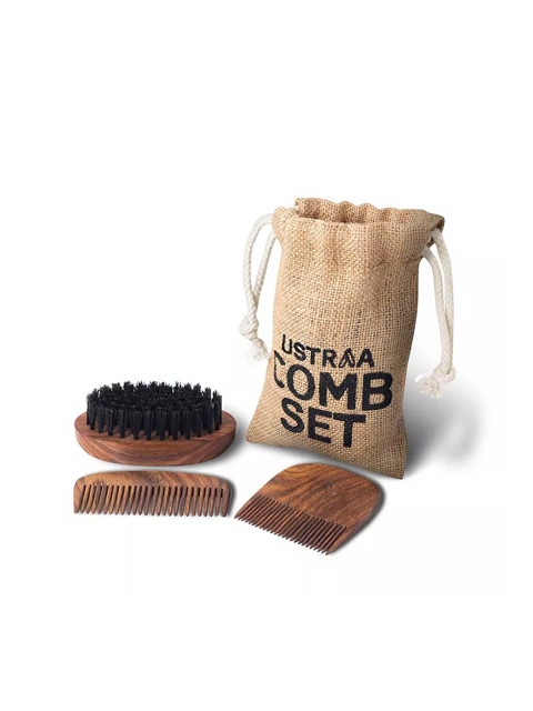 Ustraa Set of 3 Beard Comb, Brown