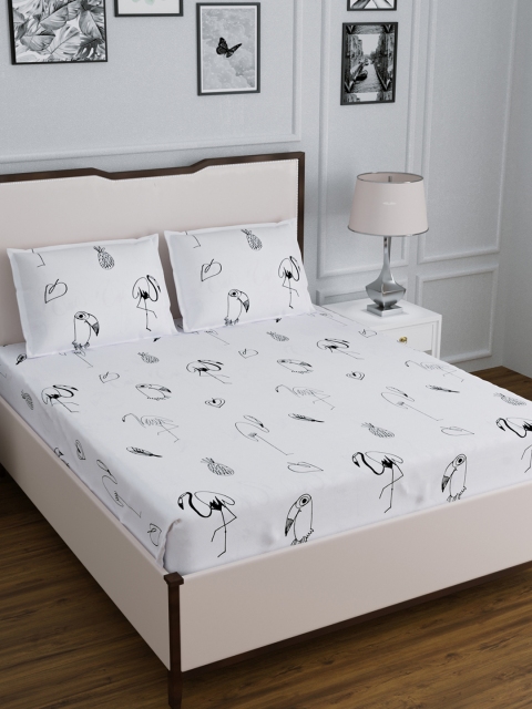 DREAM WEAVERZ White & Black Conversational 300 TC Cotton 1 King Bedsheet with 2 Pillow Covers
DREAM WEAVERZ White & Black Conversational 300 TC Cotton 1 King Bedsheet with 2 Pillow Covers