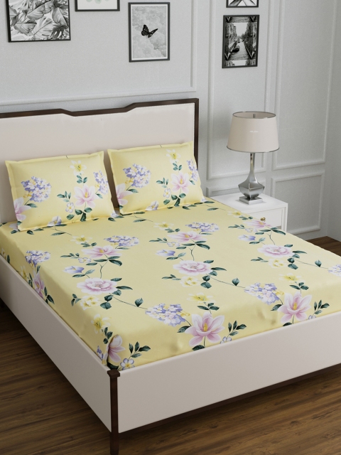 DREAM WEAVERZ Yellow & Pink Floral 300 TC Cotton 1 King Bedsheet with 2 Pillow Covers
DREAM WEAVERZ Yellow & Pink Floral 300 TC Cotton 1 King Bedsheet with 2 Pillow Covers