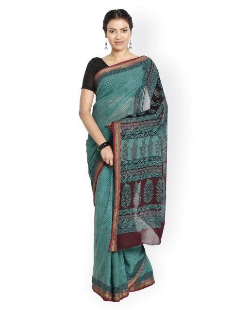 Kalakari India Teal Green Cotton Bagh Handblock Print Handcrafted Cotton Sustainable Saree
Kalakari India Teal Green Cotton Bagh Handblock Print Handcrafted Cotton Sustainable Saree