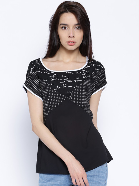Tokyo Talkies Black Printed Top 
Tokyo Talkies Black Printed Top