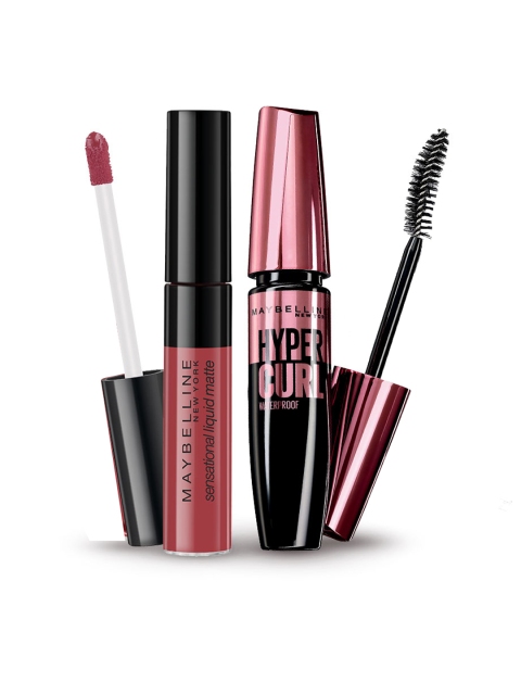 Maybelline Set of Sensational Liquid Matte Lipstick & Hyper Curl Waterproof Mascara, Pink
Maybelline Set of Sensational Liquid Matte Lipstick & Hyper Curl Waterproof Mascara, Pink