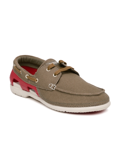 Crocs Men Brown & Red Beach Line Sneakers