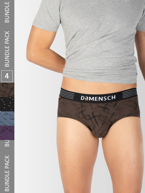 DAMENSCH Men Pack Of 4 Printed Deodorizing Basic Briefs DAM-CTP-B-BRB-WPB-SPB-PNP-PACK-4-MIX, Brown
DAMENSCH Men Pack Of 4 Printed Deodorizing Basic Briefs DAM-CTP-B-BRB-WPB-SPB-PNP-PACK-4-MIX, Brown