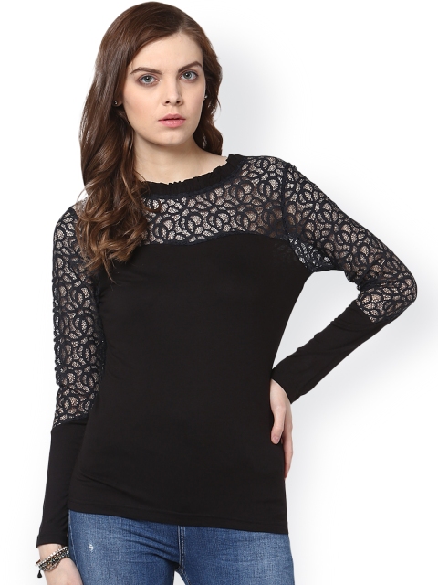 Harpa Black Lace Top