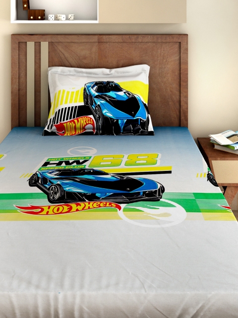 BOMBAY DYEING Hot Wheels Boys White 180 TC Cotton Single Bedsheet with 1 Pillow Cover
BOMBAY DYEING Hot Wheels Boys White 180 TC Cotton Single Bedsheet with 1 Pillow Cover