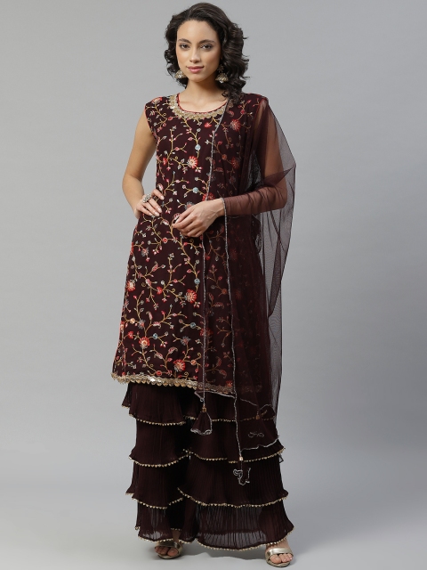 Chhabra 555 Women Burgundy & Red Embroidered Made to Measure Kurta with Sharara & Dupatta
Chhabra 555 Women Burgundy & Red Embroidered Made to Measure Kurta with Sharara & Dupatta