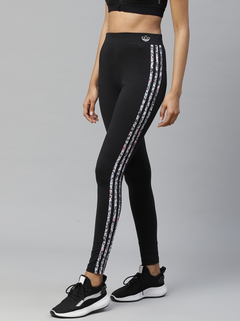 ADIDAS Originals Women Black Solid Mid-Rise Tights
