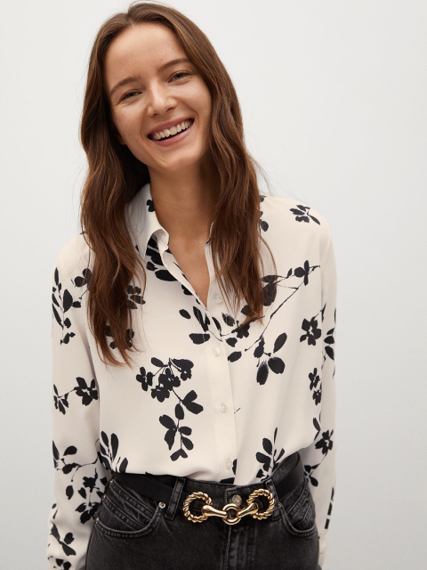 MANGO Women Off-White & Black Recycled Polyester Regular Fit Floral Printed Casual Shirt
MANGO Women Off-White & Black Recycled Polyester Regular Fit Floral Printed Casual Shirt