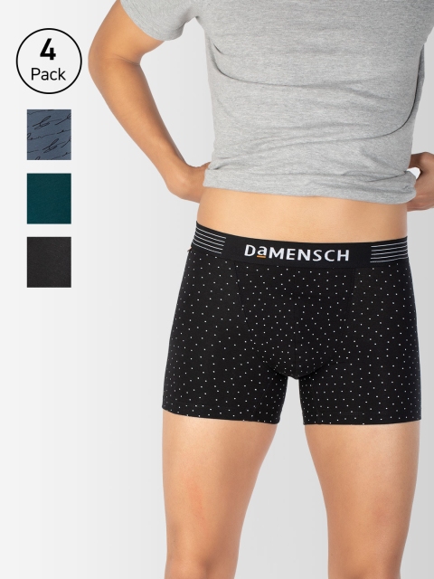DAMENSCH Men Pack Of 4 Deodorizing Trunks DAM-CTM-T-SPB-WPB-IRB-SWB-PACK-4-MIX, Black
DAMENSCH Men Pack Of 4 Deodorizing Trunks DAM-CTM-T-SPB-WPB-IRB-SWB-PACK-4-MIX, Black