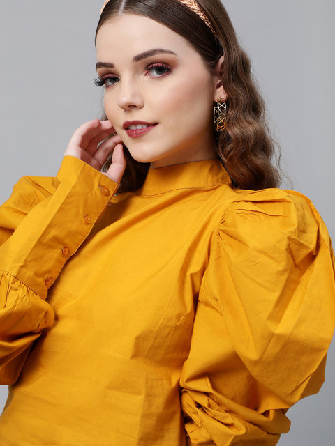 plusS Mustard Yellow Power Shoulders Crop Top
plusS Mustard Yellow Power Shoulders Crop Top
