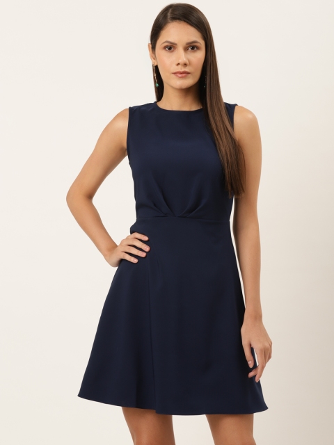 Trendyol Women Navy Blue Solid A-Line Dress