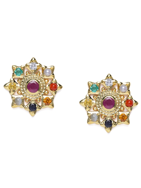 Gehna 925 Sterling Silver Multicoloured Rhodium-Plated Navaratna Floral Oversized Studs, Multi
Gehna 925 Sterling Silver Multicoloured Rhodium-Plated Navaratna Floral Oversized Studs, Multi