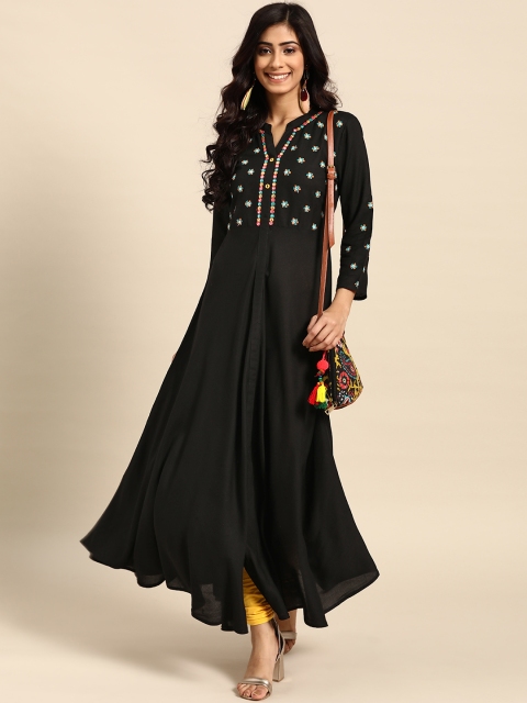 Rangmayee Women Black Ethnic Motifs Yoke Design Thread Work Indigo Anarkali Kurta
Rangmayee Women Black Ethnic Motifs Yoke Design Thread Work Indigo Anarkali Kurta