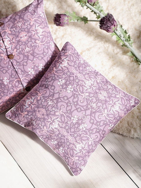 House of Pataudi Set of 2 Lavender Cotton Ethnic Motifs Printed Square Cushion Covers
House of Pataudi Set of 2 Lavender Cotton Ethnic Motifs Printed Square Cushion Covers