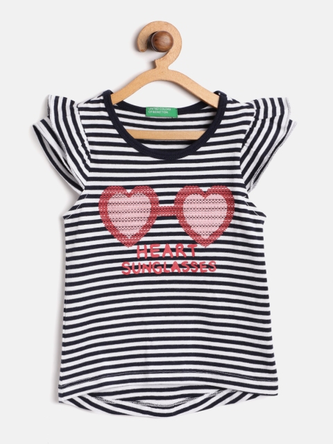 United Colors of Benetton Navy Blue & White Striped Cap Sleeves Cotton High-Low Top
United Colors of Benetton Navy Blue & White Striped Cap Sleeves Cotton High-Low Top