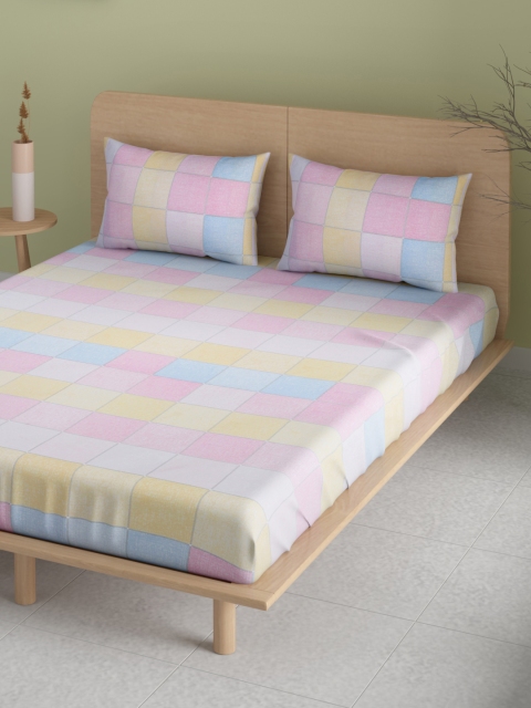 Aura Multicoloured Geometric 144 TC Cotton 1 Queen Bedsheet with 2 Pillow Covers, Multi
Aura Multicoloured Geometric 144 TC Cotton 1 Queen Bedsheet with 2 Pillow Covers, Multi