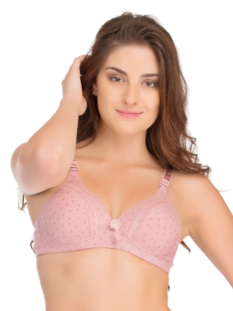 Clovia Pink Printed Full-Coverage Bra BR0575P14