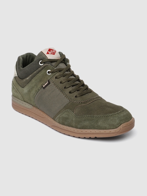 Lee Cooper Men Olive Green Suede Casual Shoes
