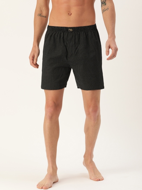 Urban Dog Men Black & White Printed Boxer UDBX83