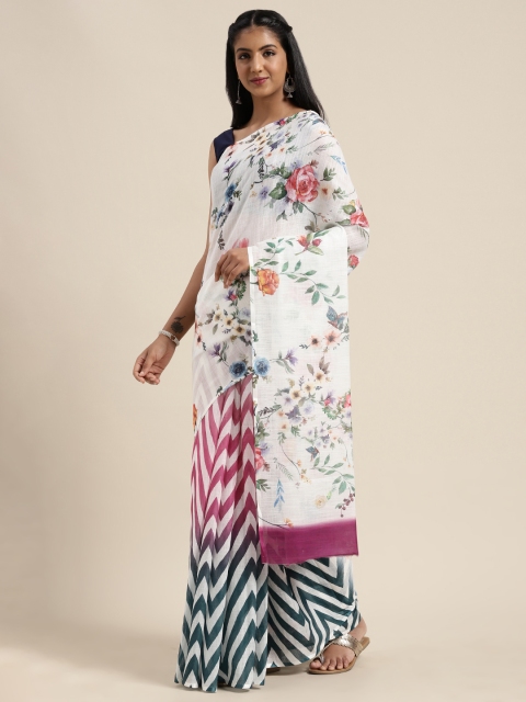 VASTRANAND Multicoloured Linen Blend Floral Printed Half and Half Ikat Saree, Multi
VASTRANAND Multicoloured Linen Blend Floral Printed Half and Half Ikat Saree, Multi
