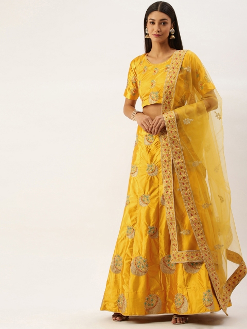 Om Shantam Sarees Yellow & Red Embroidered Semi-Stitched Lehenga & Blouse with Dupatta
Om Shantam Sarees Yellow & Red Embroidered Semi-Stitched Lehenga & Blouse with Dupatta