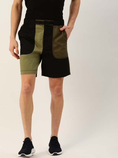 United Colors of Benetton Men Olive Green & Black Cotton Colourblocked Regular Fit Shorts
United Colors of Benetton Men Olive Green & Black Cotton Colourblocked Regular Fit Shorts