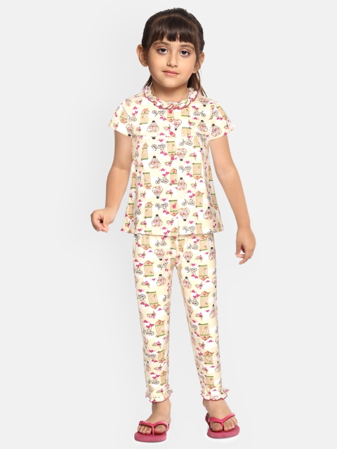 NAUTI KIDZ Girls Cream-Coloured & Pink Pure Cotton Conversational Printed Night Suit
NAUTI KIDZ Girls Cream-Coloured & Pink Pure Cotton Conversational Printed Night Suit