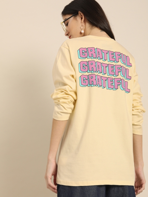 DILLINGER Women Off-White Back Printed Round Neck Longline Oversized Pure Cotton T-shirt
DILLINGER Women Off-White Back Printed Round Neck Longline Oversized Pure Cotton T-shirt